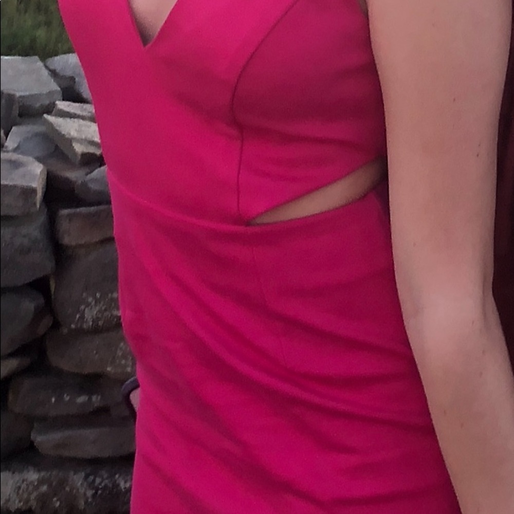 NBD hot pink cutout dress